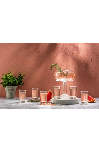 Joyjolt Shot Glass & Shot Dispenser 7-piece Set In Clear