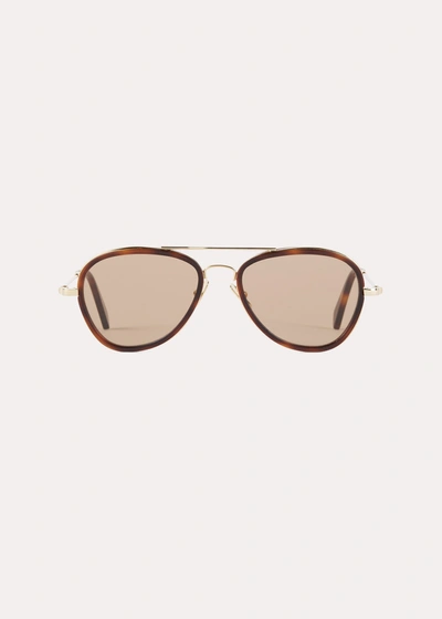 Shop Totême The Aviators Sunglasses Light Havana In Gold-light Havana