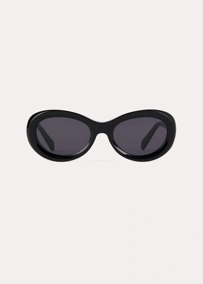 Totême The Ovals Sunglasses Black In Black