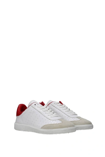Shop Isabel Marant Sneakers Bryce Leather White Red