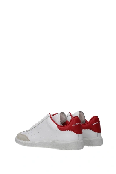 Shop Isabel Marant Sneakers Bryce Leather White Red