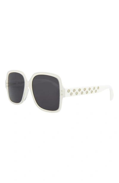 Shop Alaïa 56mm Square Sunglasses In White Grey