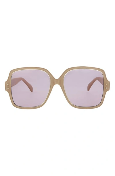 Shop Alaïa 56mm Square Sunglasses In Nude Violet