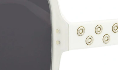 Shop Alaïa 56mm Square Sunglasses In White Grey