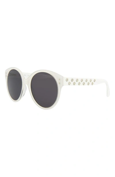 Shop Alaïa 54mm Round Sunglasses In White Grey