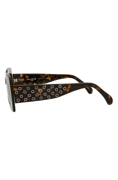 Shop Alaïa 51mm Rectangular Sunglasses In Havana Brown