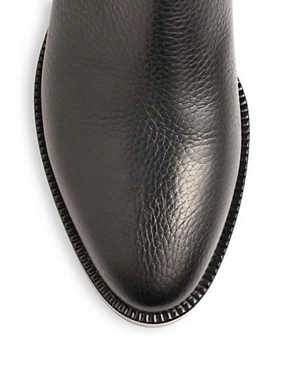 Shop Valentino Rockstud Pebbled Leather Biker Ankle Boots In Black