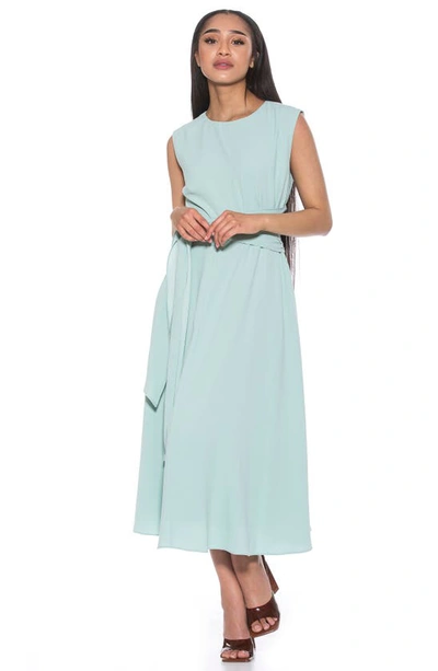 Shop Alexia Admor Paris Sleeveless Asymmetric Tie Midi Dress In Mint