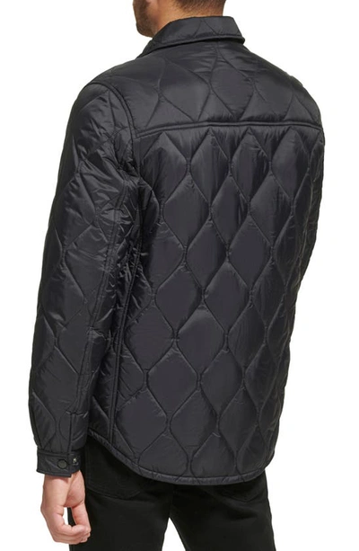 Shop Calvin Klein Water Resistant Quilted Shirt Jacket In Black