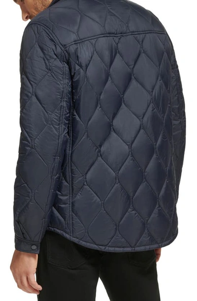 Calvin Klein Water Resistant Quilted Shirt Jacket In Navy