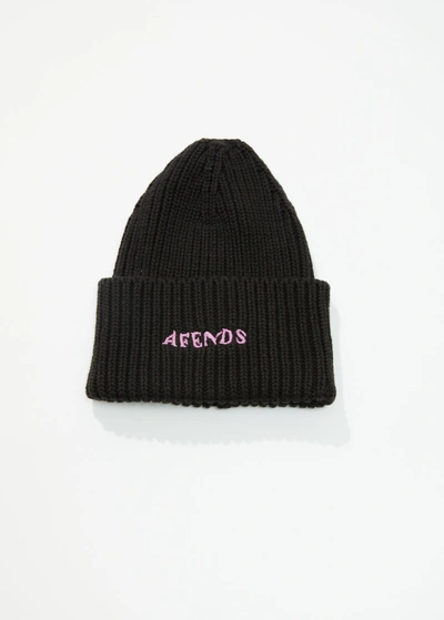 Shop Afends Ribbed Beanie In Black