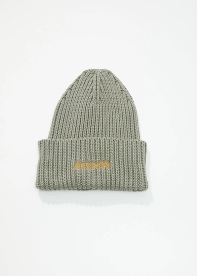 Shop Afends Ribbed Beanie In Green