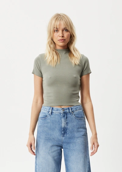 Shop Afends Hemp Ribbed T-shirt In Green