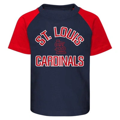 Outerstuff Kids' Toddler Navy/heather Gray St. Louis Cardinals Two-piece  Groundout Baller Raglan T-shirt & Shorts Set