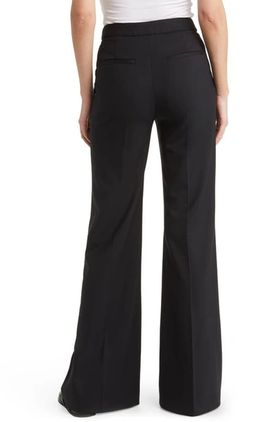 Shop Argent Stretch Wool Flare Trousers In Black