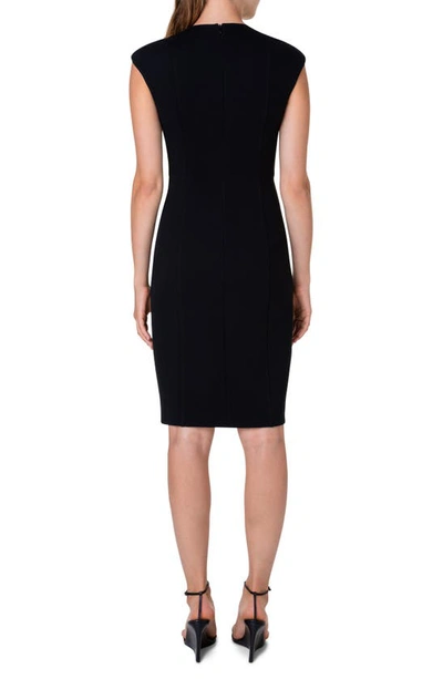 Shop Akris Punto Cap Sleeve Sheath Dress In Black