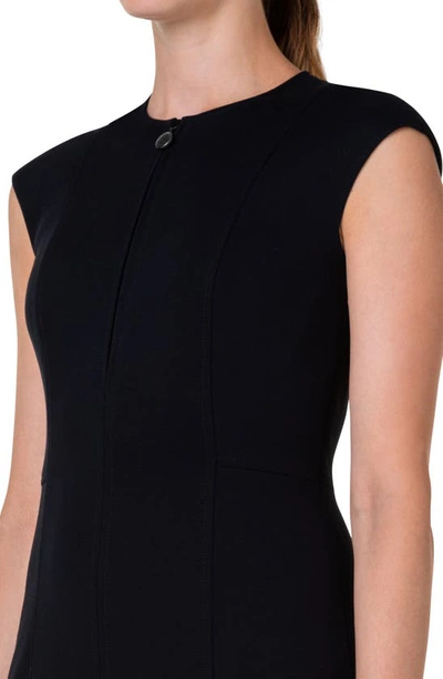 Shop Akris Punto Cap Sleeve Sheath Dress In Black