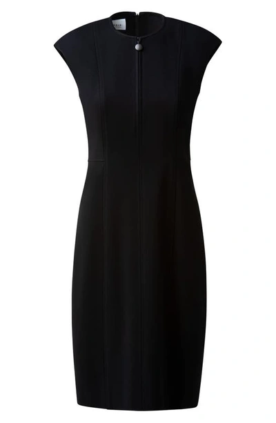 Shop Akris Punto Cap Sleeve Sheath Dress In Black
