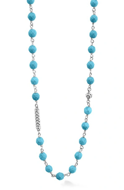 Shop Lagos Caviar Icon Turquoise Bead Dual Layer Necklace