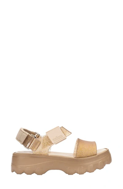Shop Melissa Kick Off Platform Sandal In Beige/ Gold
