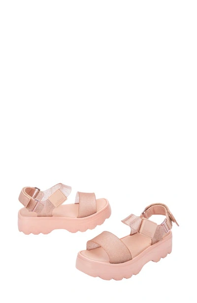 Shop Melissa Kick Off Platform Sandal In Beige Glitter