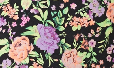Shop Afrm Calle Floral Print Cutout Top In Noir Violet Garden