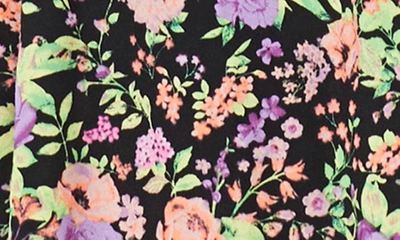 Shop Afrm Harris Floral Print Maxi Skirt In Noir Violet Garden