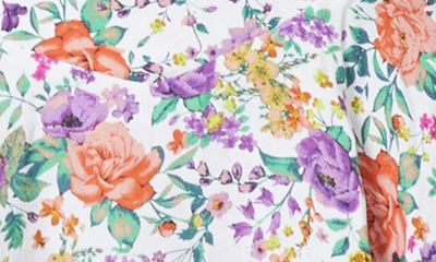 Shop Afrm Griffin Floral Print Ultra Miniskirt In Blanc Violet Garden