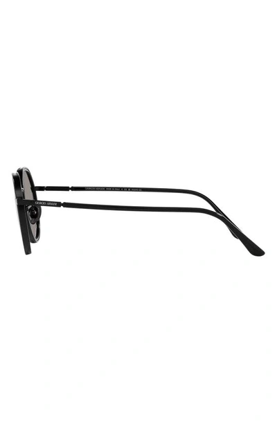 Shop Armani Exchange 49mm Polarized Round Sunglasses In Matte Black