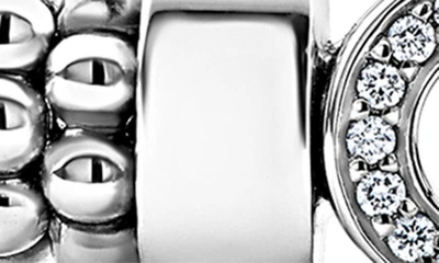 Shop Lagos Caviar Spark Diamond Station Rope Bracelet In Silver/diamond