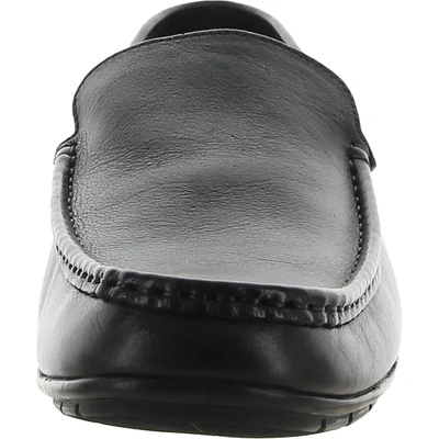 Shop Anthony Veer Cleveland Driver Mens Tumbled Leather Slip On Loafers In Black