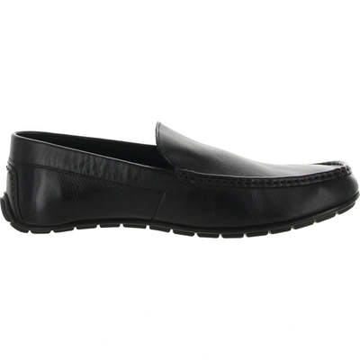 Shop Anthony Veer Cleveland Driver Mens Tumbled Leather Slip On Loafers In Black