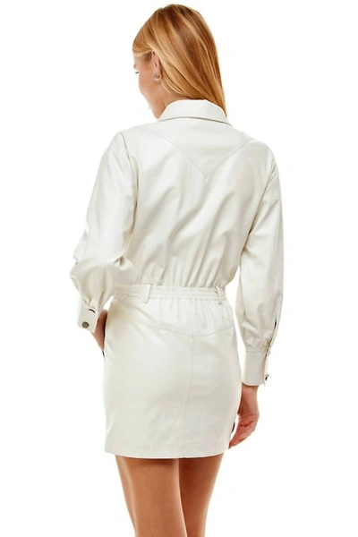 Shop Tcec Vegan Leather Mini Dress In White