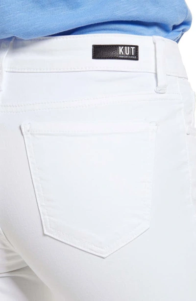 Kut From The Kloth Amy Fray Hem Crop Skinny Jeans In Optic White