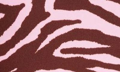 Shop Attico Zebra Print One-piece Swimsuit In Coffee Pink