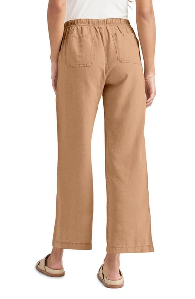 Splendid Crop Wide Leg Linen-blend Pant In Dune