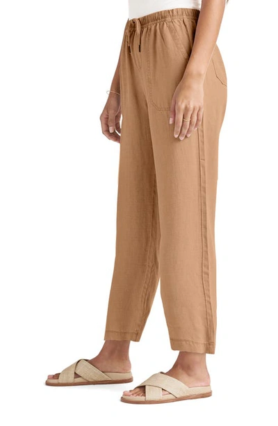 Splendid Crop Wide Leg Linen-blend Pant In Dune