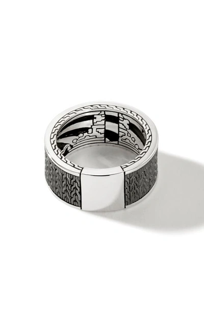 John Hardy Classic Chain Mixed Stone Band Ring In Black