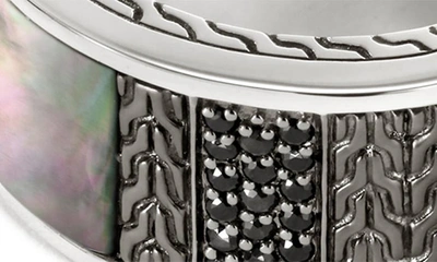 John Hardy Classic Chain Mixed Stone Band Ring In Black