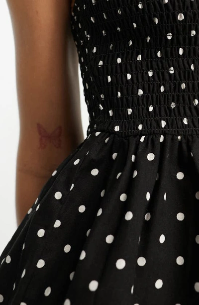 Asos Design Smocked Mini Sundress In Black Multi