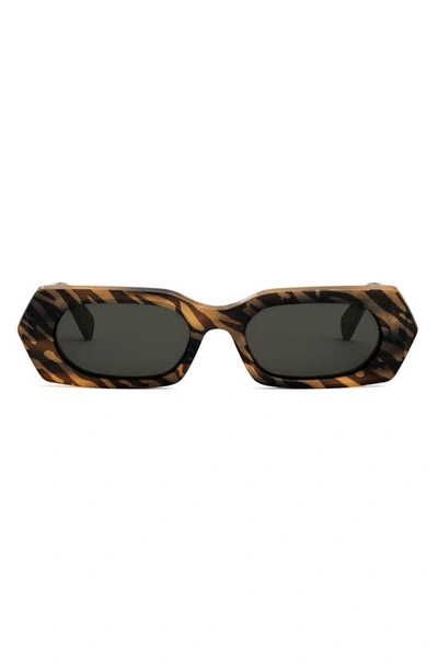Shop Celine Bold 3 Dots 51mm Rectangular Sunglasses In Animal / Smoke
