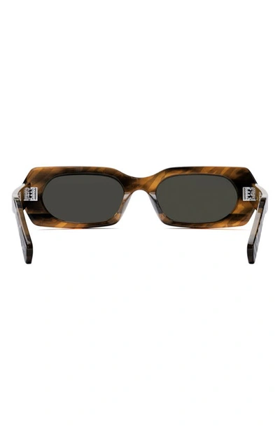 Shop Celine Bold 3 Dots 51mm Rectangular Sunglasses In Animal / Smoke
