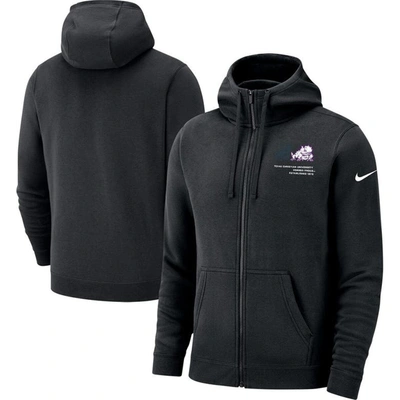 NIKE NIKE BLACK TCU HORNED FROGS CLUB FULL-ZIP HOODIE 