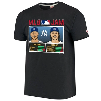 Shop Homage Gerrit Cole & Aaron Judge Heathered Charcoal New York Yankees Mlb Jam Player Tri-blend T-shir In Heather Charcoal