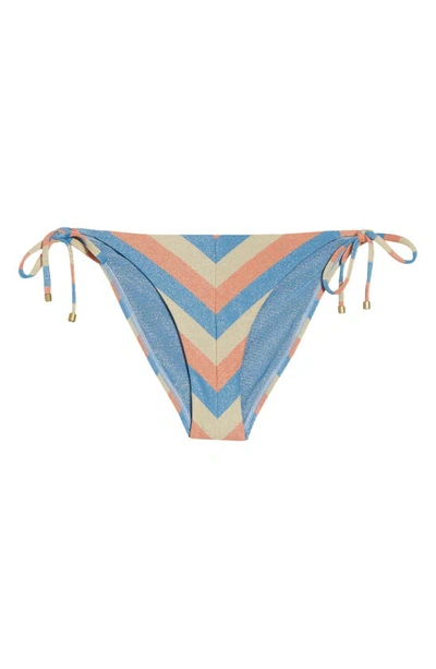 Shop Vitamin A ® Natalie Miter Side Tie Bikini Bottoms In Summer Metallic Stripe