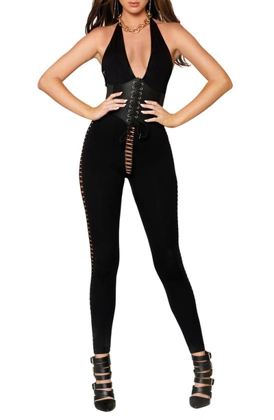 Dreamgirl Slashed Opaque Bodystocking main image 1