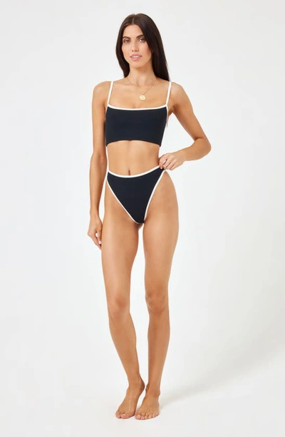 Shop L*space Nora Bitsy Bikini Bottoms In Black/ Cream