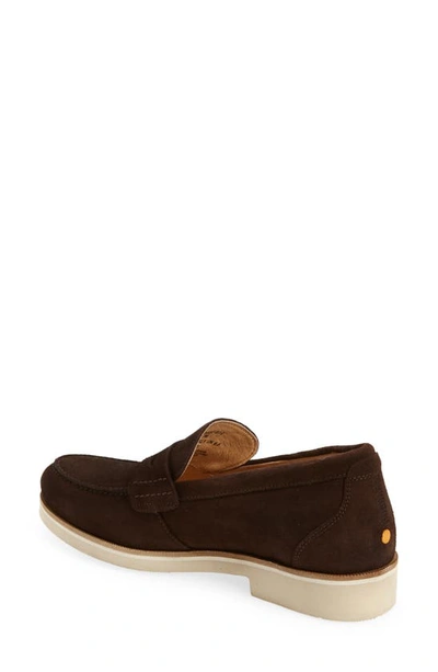 Shop Samuel Hubbard Tailored Traveler Penny Loafer In Coffee Bean Suede