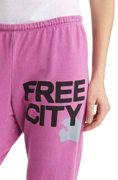Shop Freecity Large Logo Sweatpants In Pinklips