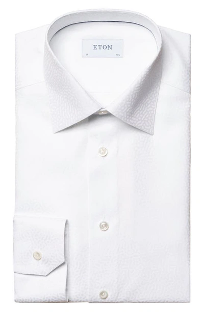 Shop Eton Contemporary Fit Geometric Jacquard Dress Shirt In White